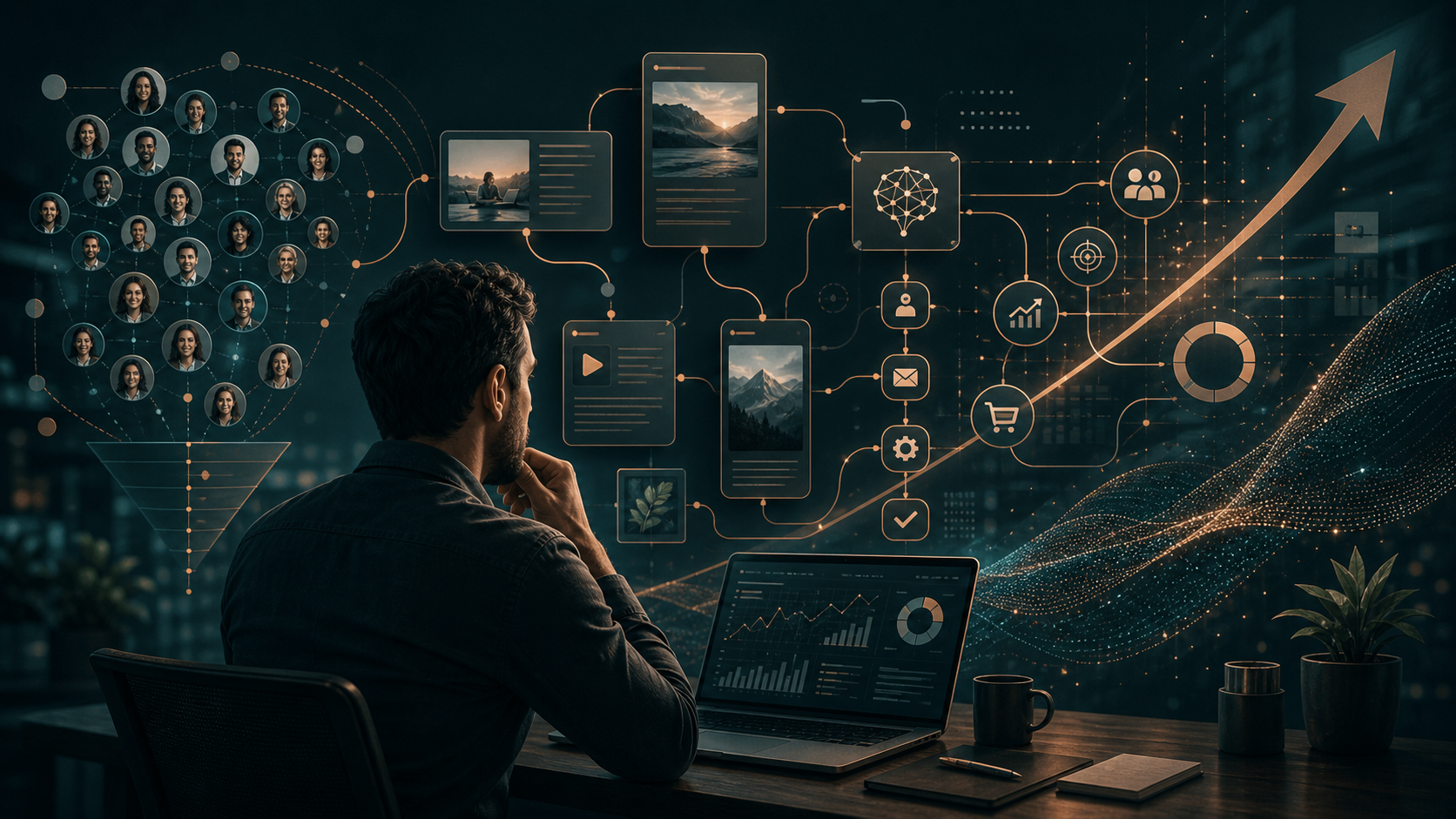 Marketing para PMEs em 2026 Capa editorial sobre marketing digital e crescimento para PMEs em 2026